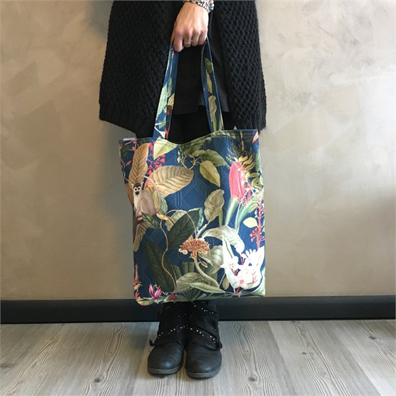 Maxi Borsa handmade in tessuto “Blu Jungle