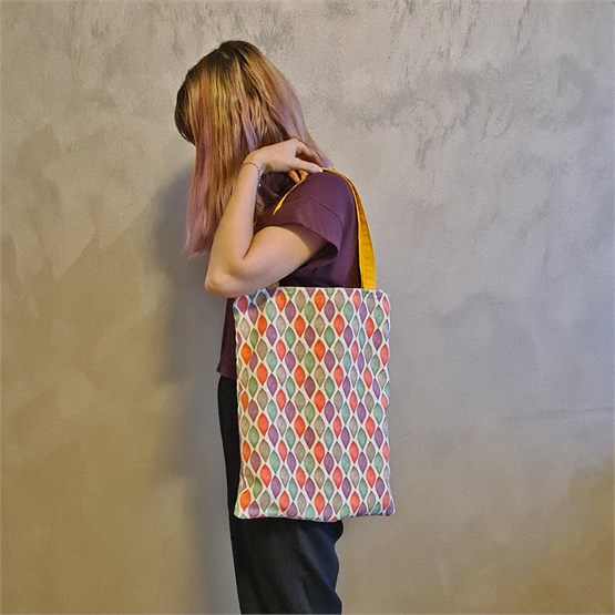 Shopper handmade in tessuto “Leaves”